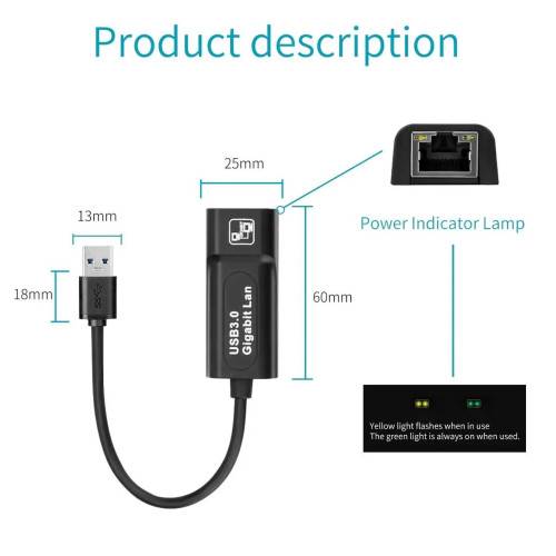 Сетевая карта USB 3.0 Ethernet RJ45 1 Гб/с - фото фото фото 3