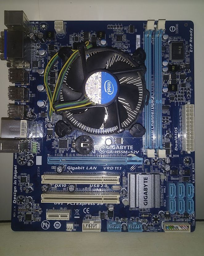Материнская плата Gigabyte GA-H55M-S2V + i3-550 + кулер - фото фото фото 0
