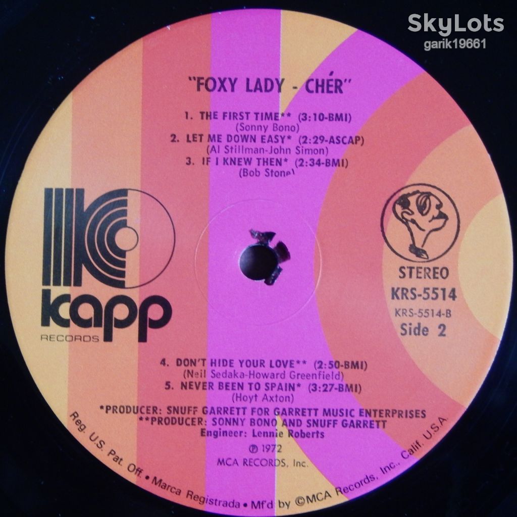 Cher – Foxy Lady  (Kapp Records – KRS-5514, US) EX/NM- - фото фото фото 3