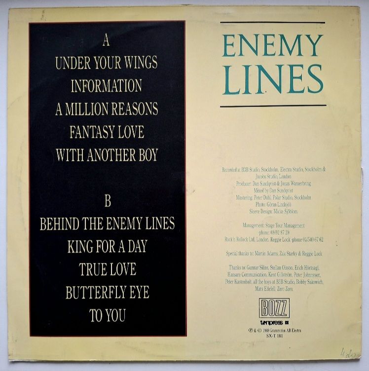The Bai Bang - Enemy Lines - 1988.  (LP). 12. Vinyl. Пластинка. Poland. - фото фото фото 1