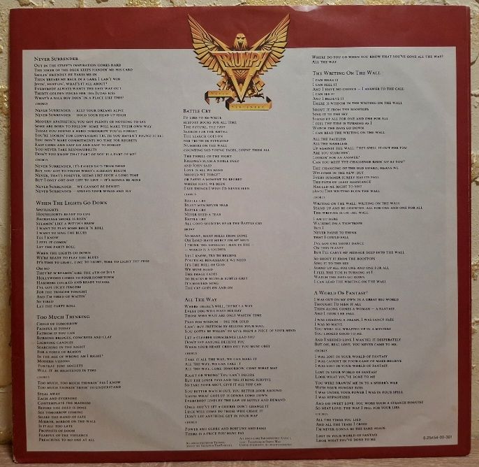 Triumph - Never Surrender - 1983.  (LP). 12. Vinyl. Пластинка. Germany. - фото фото фото 3