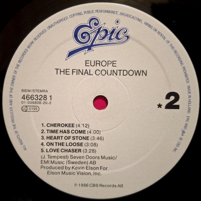 Europe - The Final Countdown - 1986.  (LP). 12. Vinyl. Пластинка. Holland. - фото фото фото 7