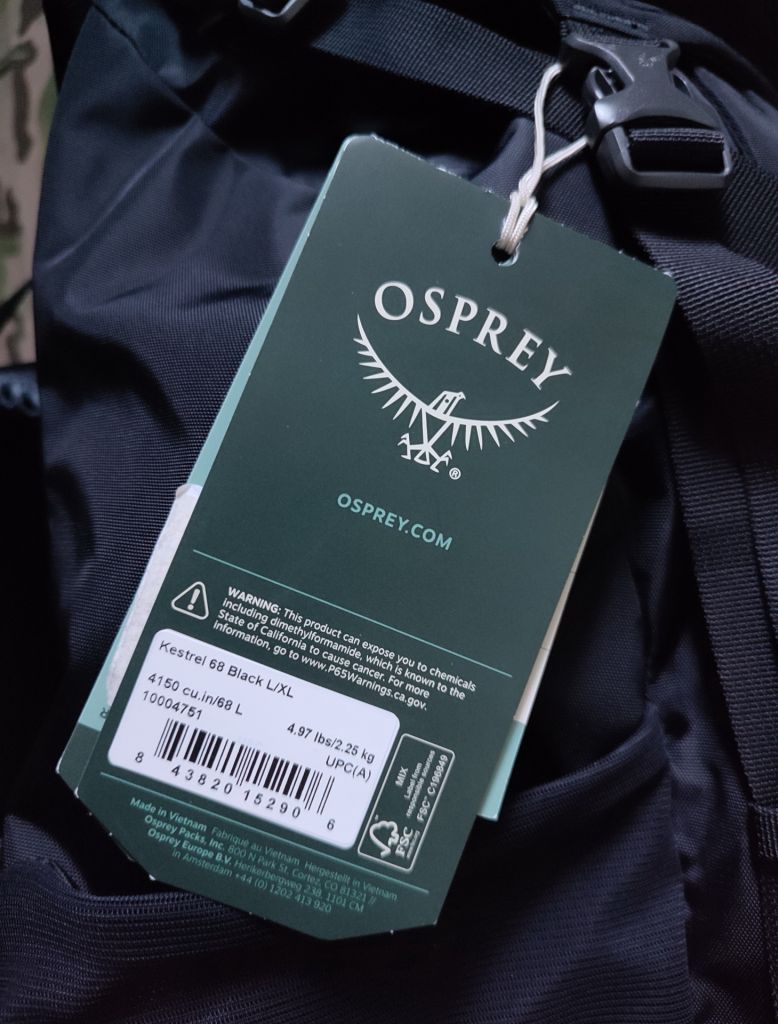 Рюкзак Osprey Kestrel 68 L/XL           (Black) - фото фото фото 7