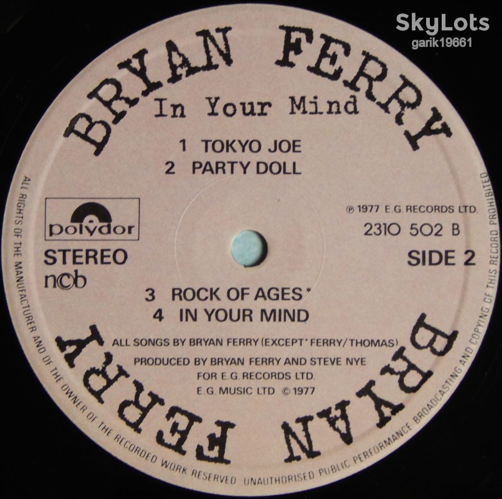 Bryan Ferry – In Your Mind  (Polydor – 2310 502, Scandinavia) insert EX+/NM- - фото фото фото 4