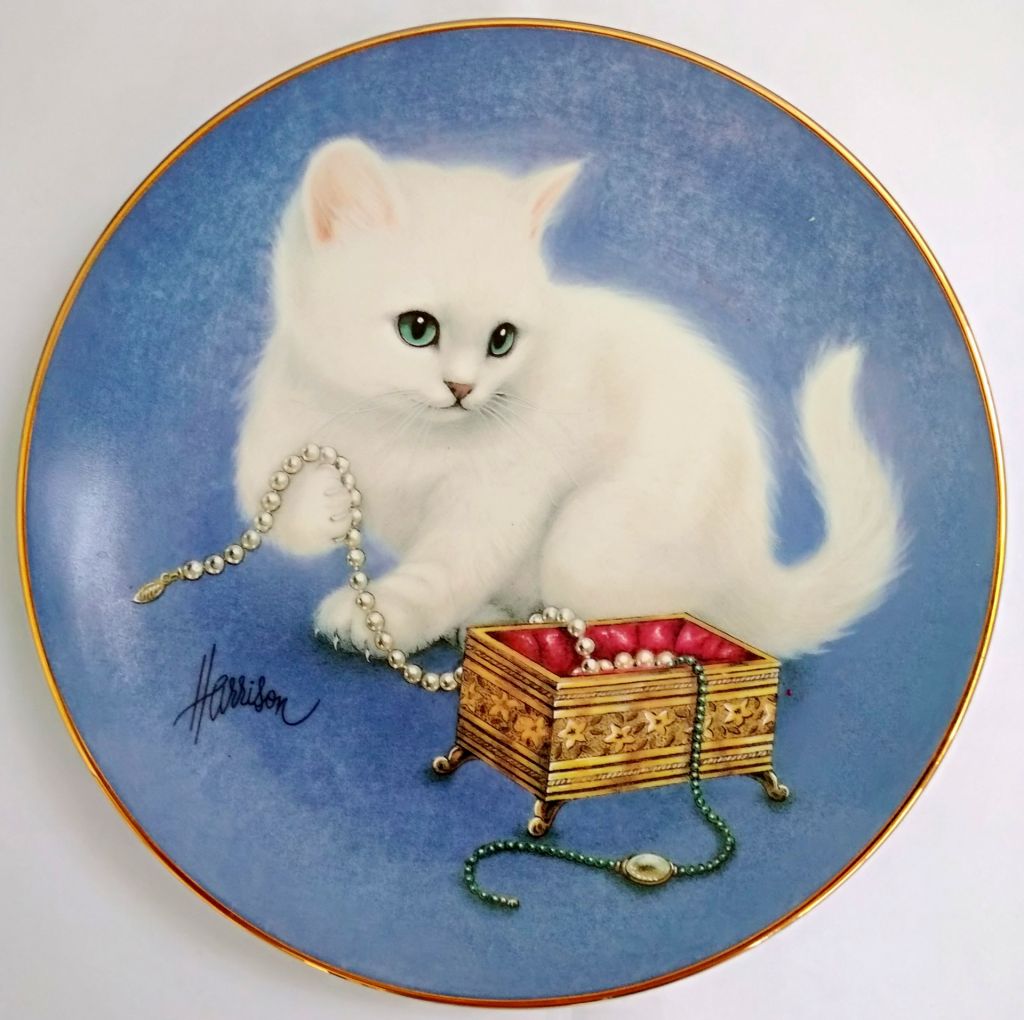 "КОТЕНОК"  красивая коллекционная декоративная тарелка США  фарфор РЕДКАЯ!!! - фото фото фото 0