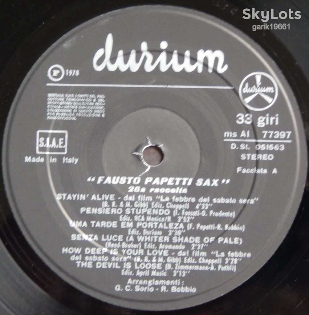 Fausto Papetti – 26 Raccolta  (Durium – ms AI 77397, Italy) EX+/NM- - фото фото фото 3