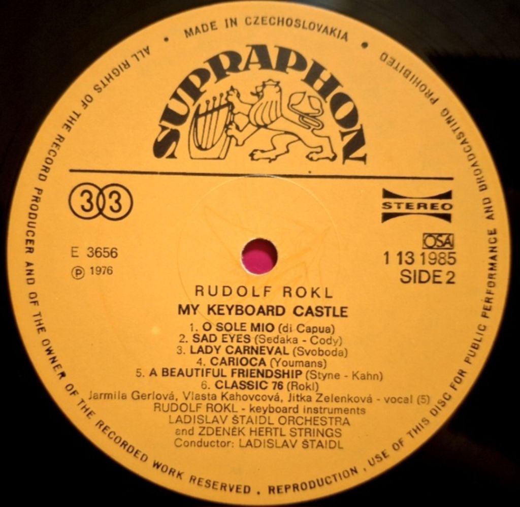 Rudolf Rokl - My Keyboard Castle - 1976.  (LP). 12. Vinyl. Пластинка. Czechoslovakia. - фото фото фото 3