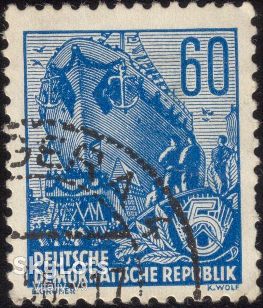 1953 169 A43 60pf deep blue - фото фото фото 0