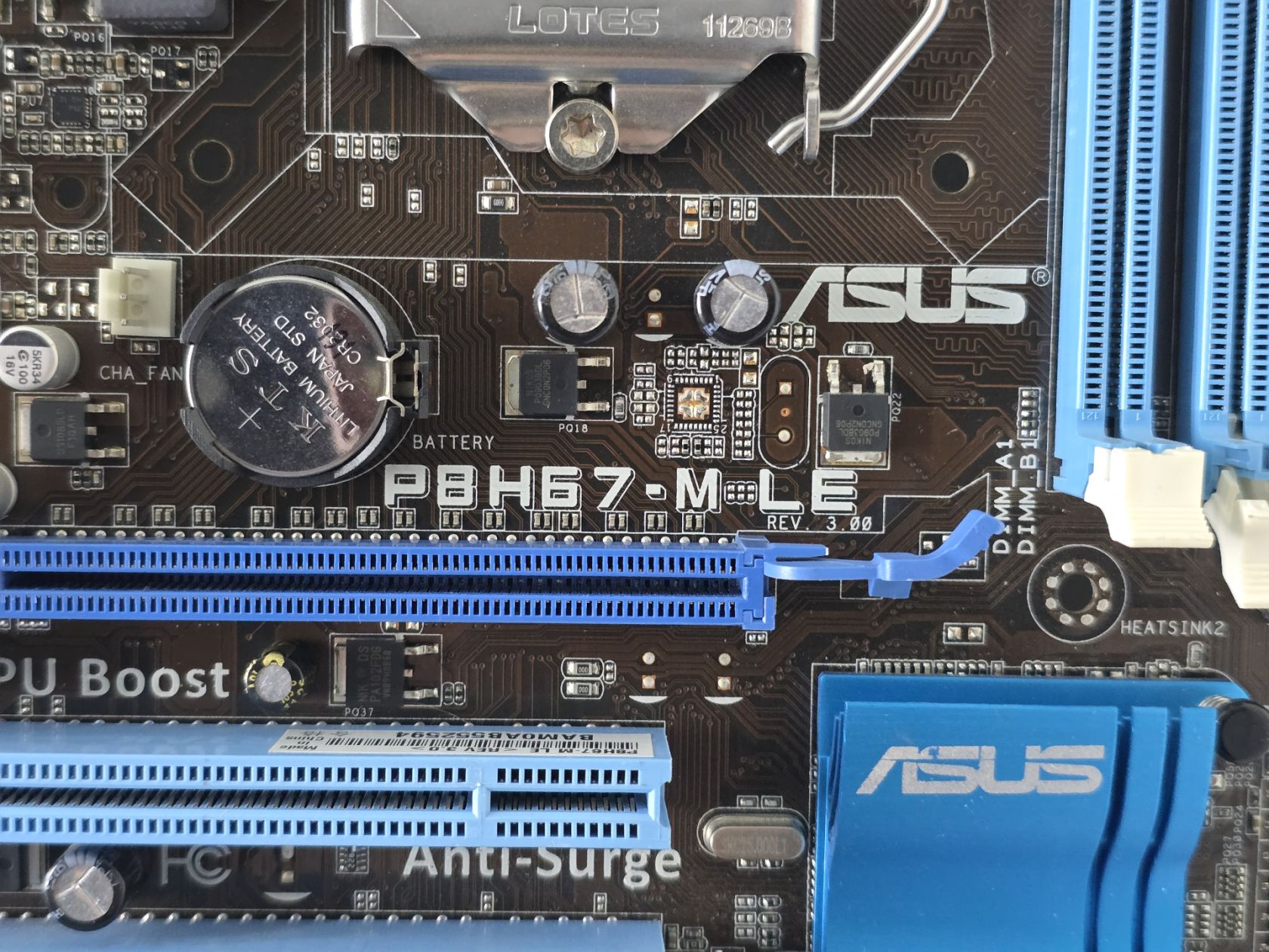 Материнська плата ASUS P8H67-M LE  (Socket 1155, DDR3, б/у) - фото фото фото 2
