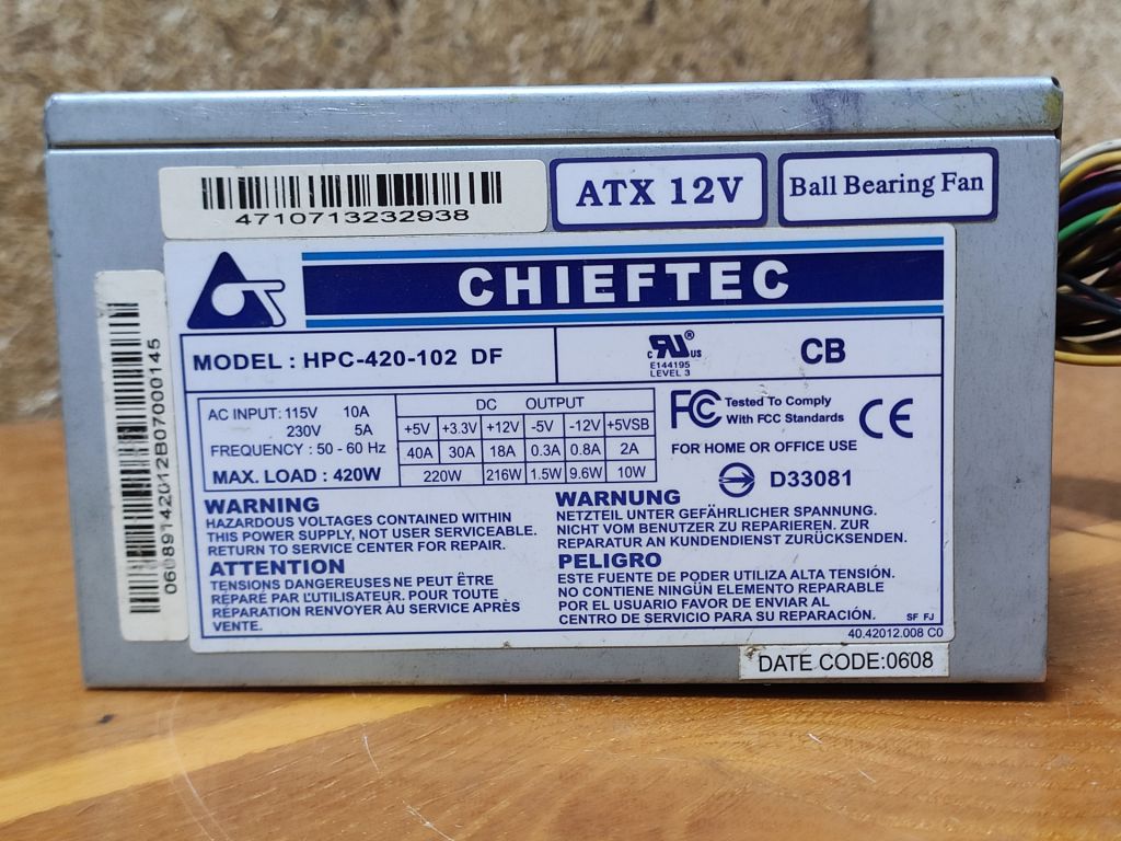 Блок живлення CHIEFTEC HPC-420-102 DF / 420W  / 2 * 80FAN - фото фото фото 1