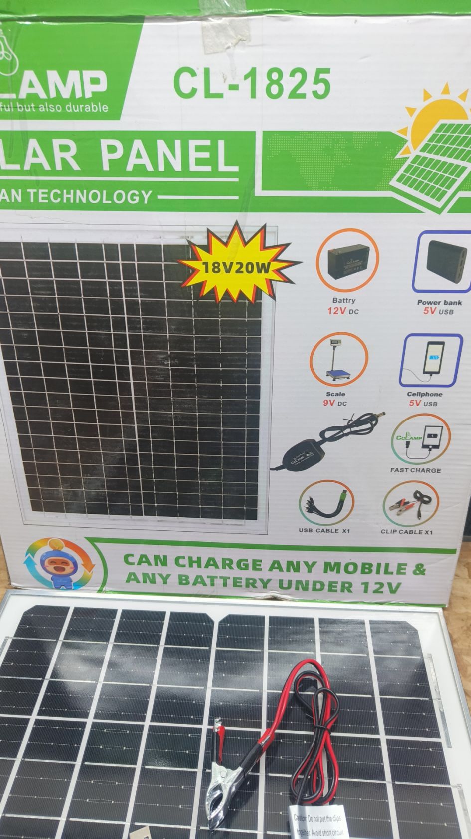 Лот Сонячна панель CCLamp CL-1825 Solar 20 Вт заряджання від сонця - фото фото фото 5