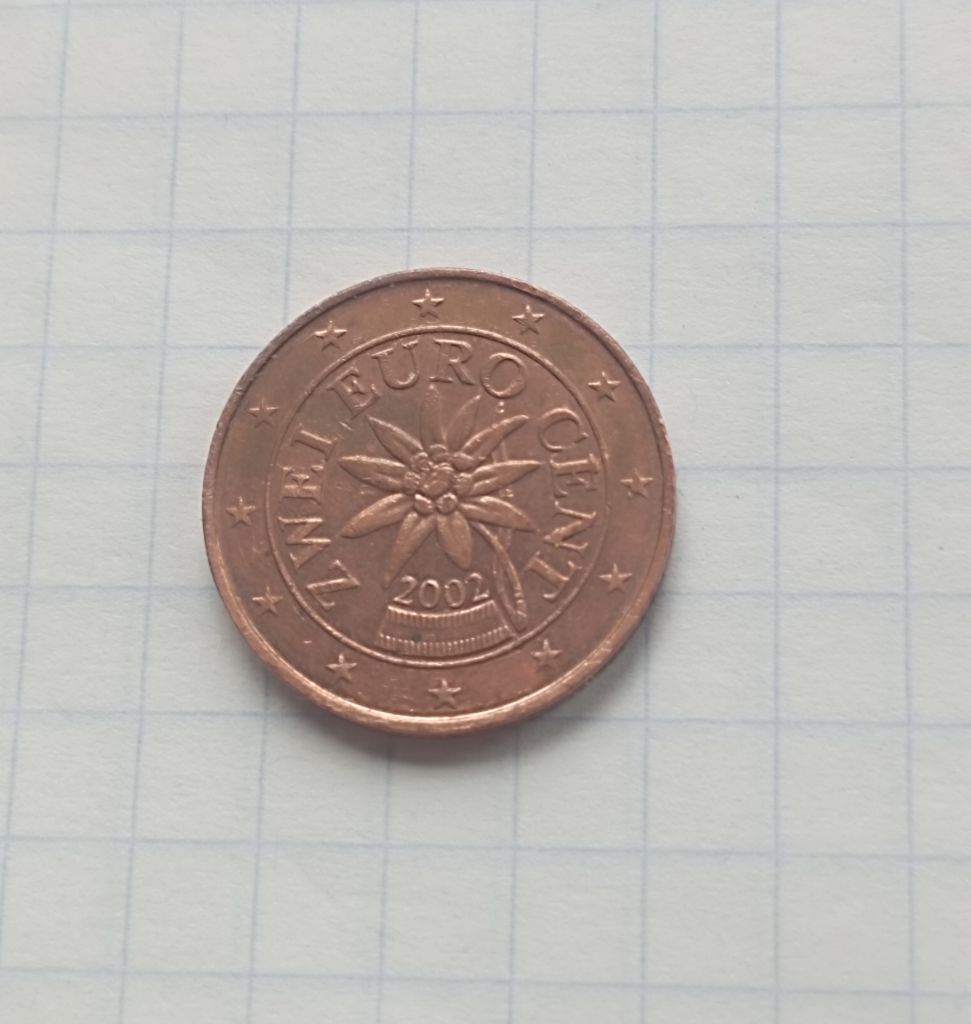 Австрия  2 евроцента  2002 г. - фото фото фото 1