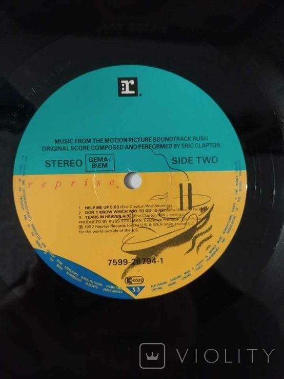 RUSH ** Soundtrack ** ERIC CLAPTON Original 1992 Germany LP - фото фото фото 2