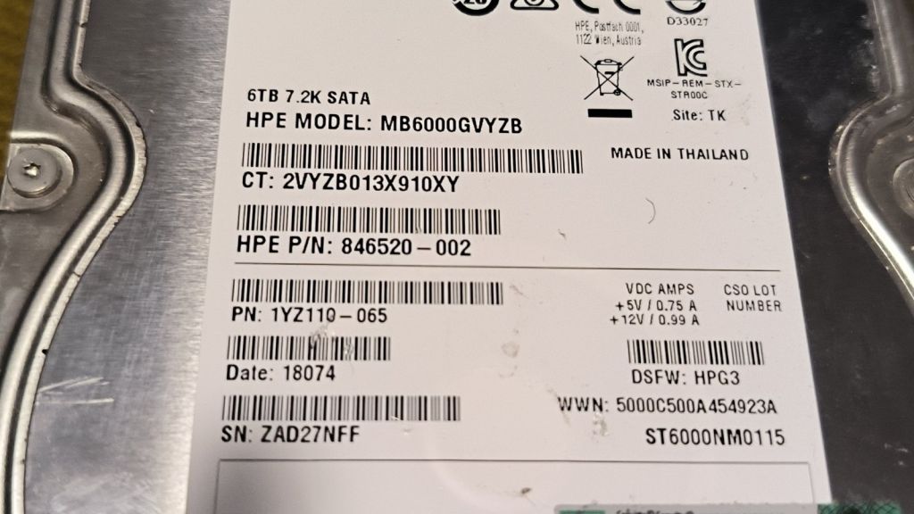 Жорсткий диск HDD Hewlett Packard Enterprise MB6000GVYZB 6TB №3 - фото фото фото 3