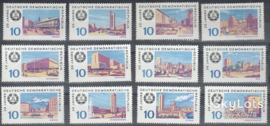 ГДР 1969 20 лет ГДР Mi 1495-1506 MNH - фото фото фото 0