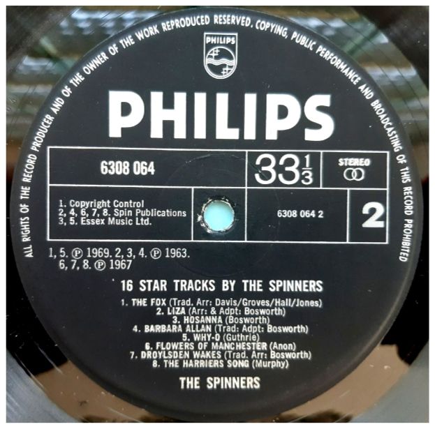 The Spinners - 16 Star Tracks - 1963-71.   (LP). 12. Vinyl. Пластинка. England. - фото фото фото 3