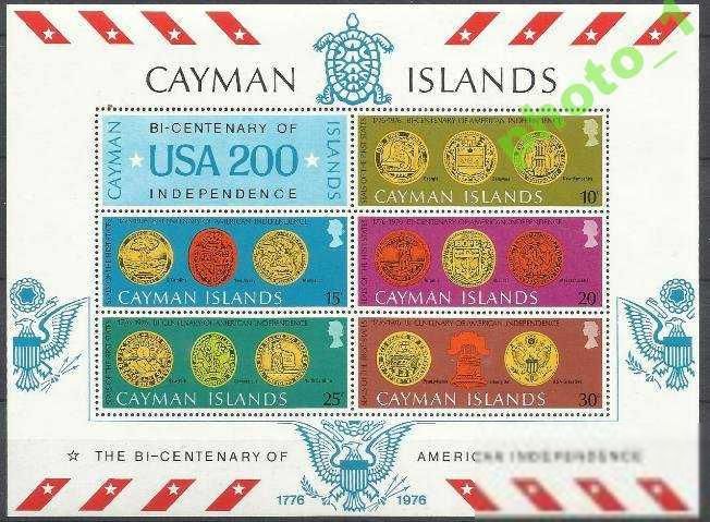 Каймановы о-ва 1976 монеты 200 лет независимости США бл. - фото фото фото 0