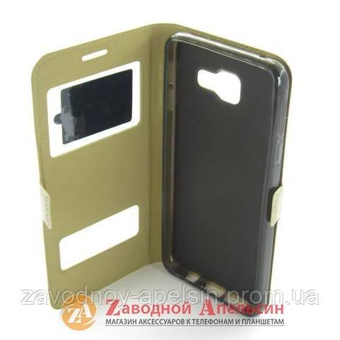 Чехол книжка Samsung A3 2016 A310 Smart Case gold - фото фото фото 2