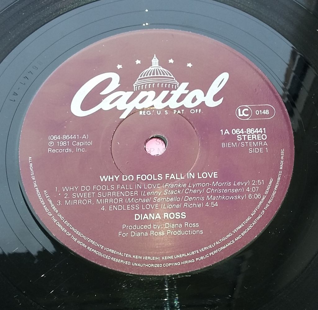 DIANA ROSS Why Do Fools Fall In Love LP VG+/EX - фото фото фото 3