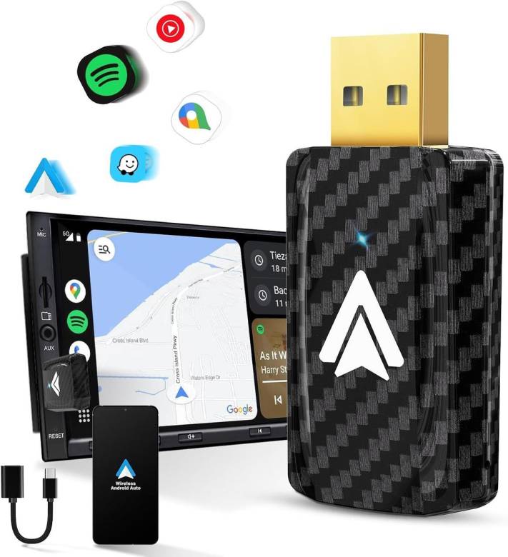 Беспроводной адаптер Android Auto для автомобиля, совместимый с моделями автомобилей Android Auto 20 - фото фото фото 0