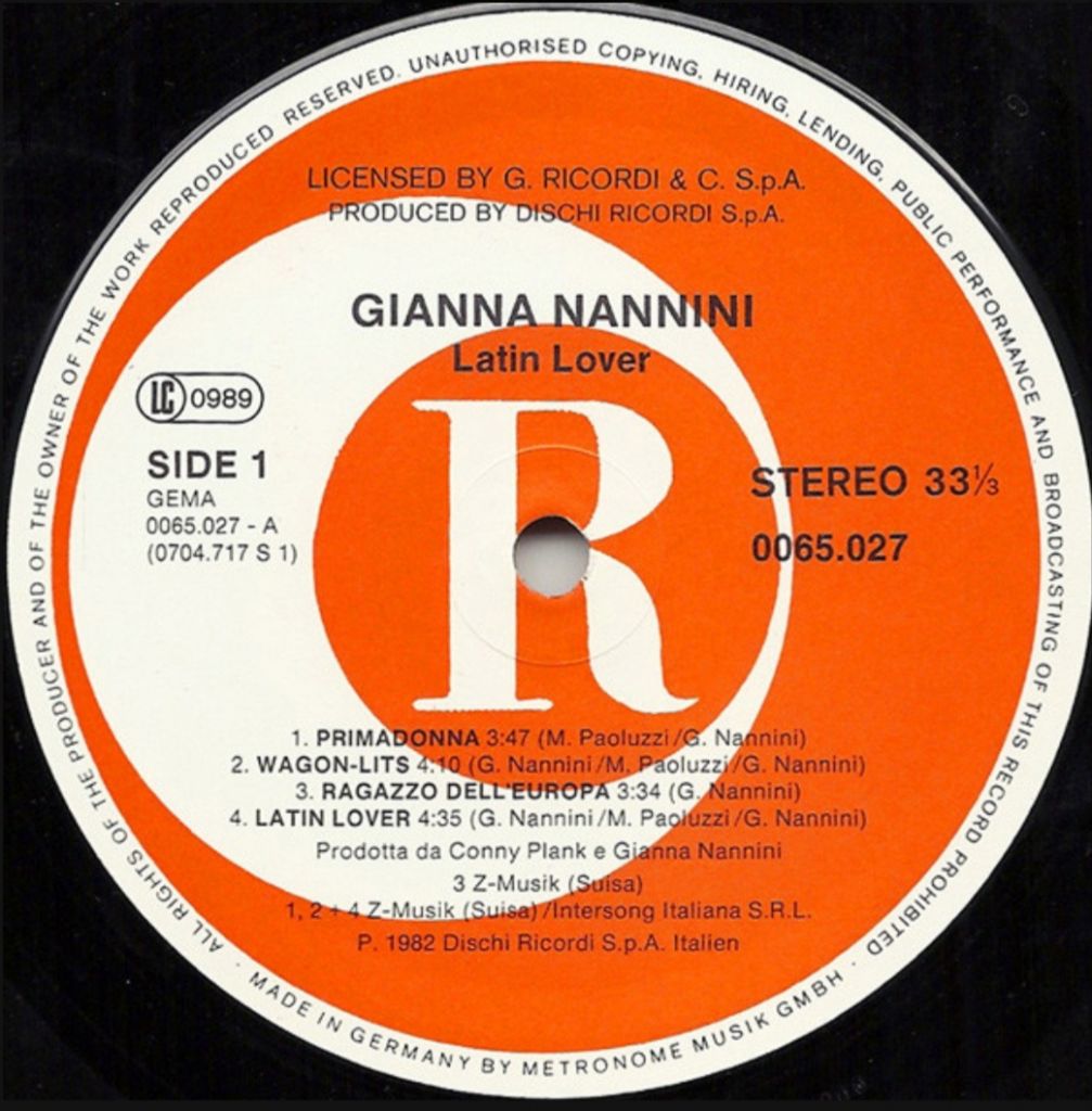 Gianna Nannini - Latin Lover - 1982.   (LP). 12. Vinyl. Пластинка. Germany - фото фото фото 4
