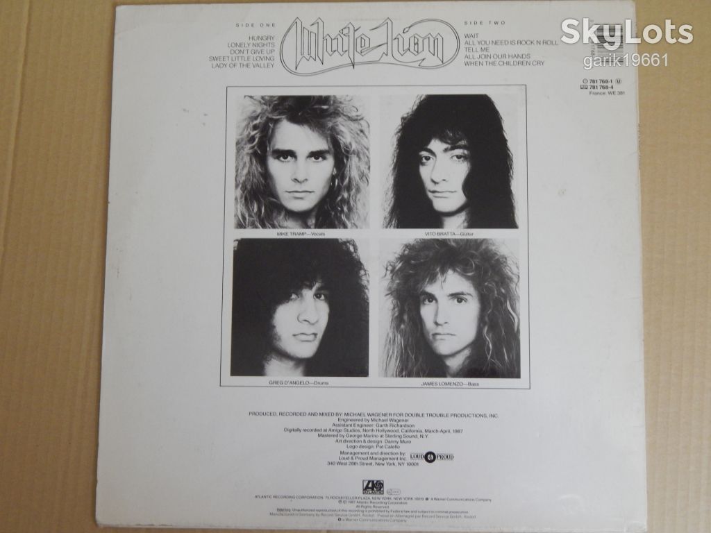 White Lion – Pride  (Atlantic – 781 768-1, Germany) insert EX+/NM- - фото фото фото 1