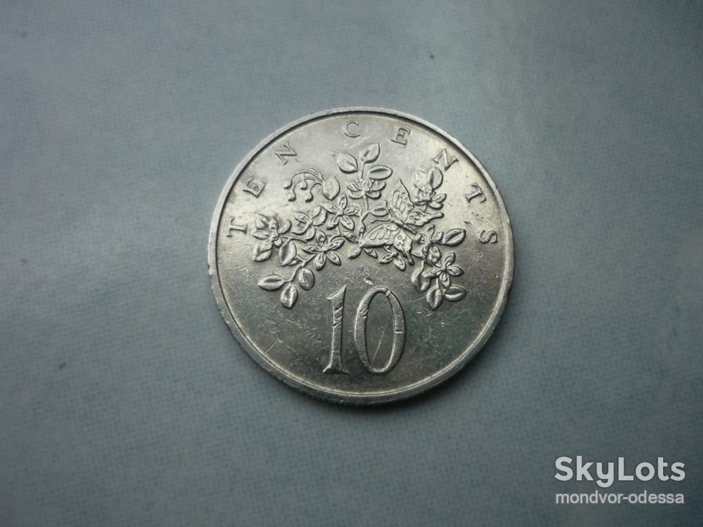 Ямайка 10 центов 1987 флора зл/я0,7 - фото фото фото 0