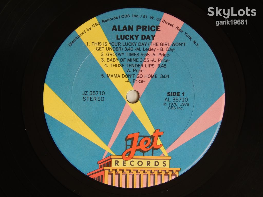 Alan Price ‎– Lucky Day  (Jet Records ‎– JZ 35710, US) EX+/EX+ - фото фото фото 2