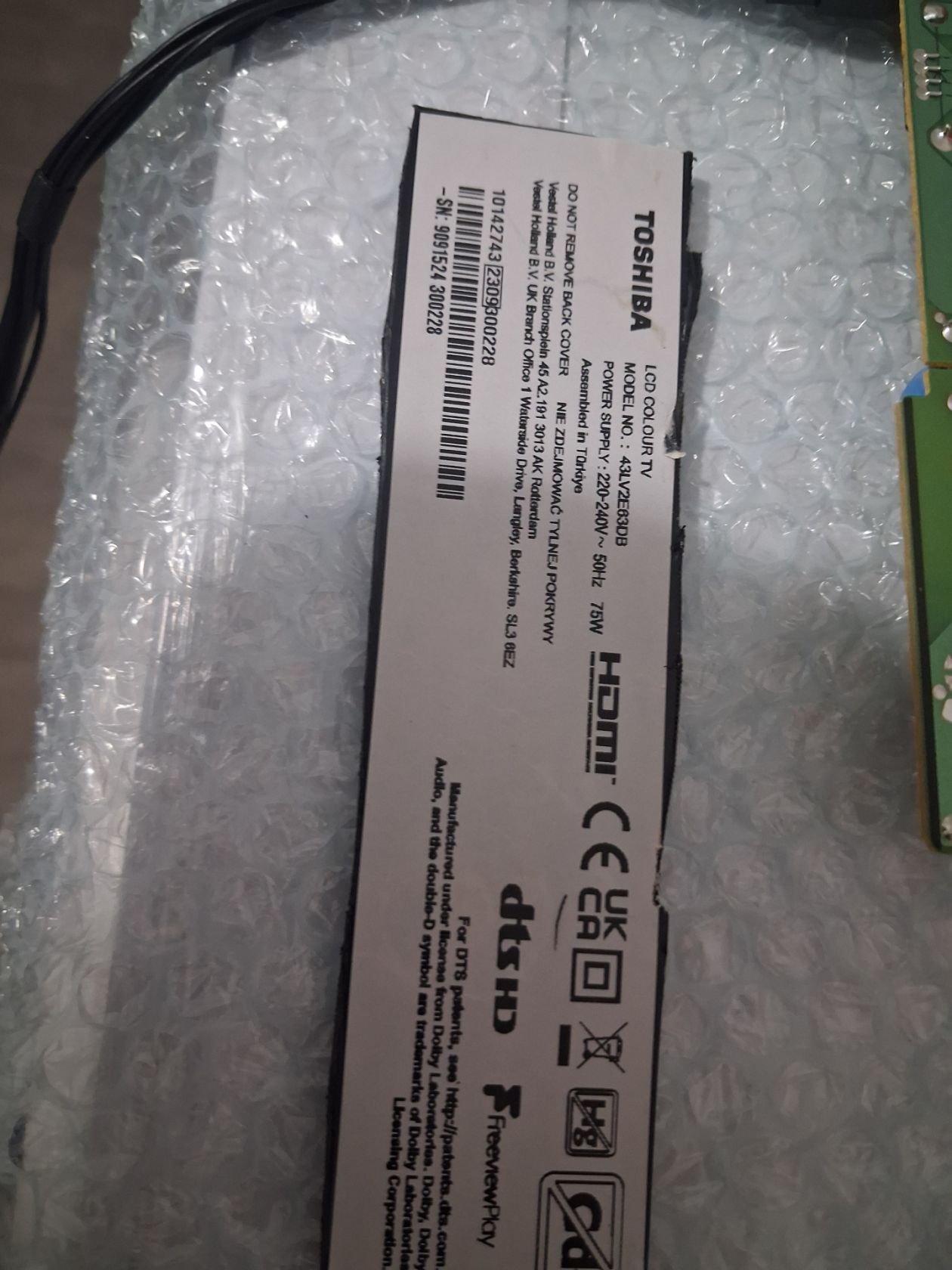 Toshiba 43LV2E63DB Бж та материнка телевізора - фото фото фото 0