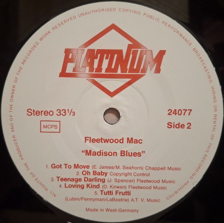 Fleetwood Mac - Madison Blues - 1970.   (LP). 12. Vinyl. Пластинка. Germany. - фото фото фото 3
