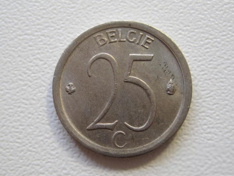 Бельгия 25 сантимов 1969 года BELGI 32933 - фото фото фото 0