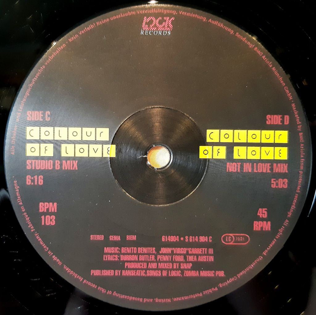 Snap! - Colour Of Love - 1991.  (2EP). 12. Vinyl. Пластинки. Germany. Rare. - фото фото фото 5