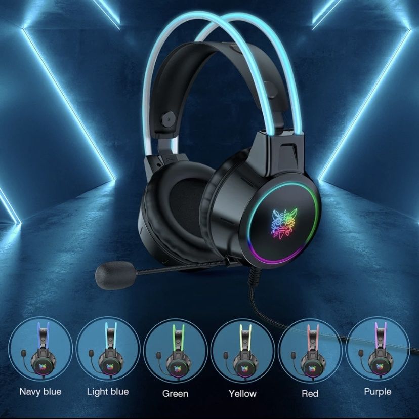 Наушники компьютерные с микрофоном и LED RGB подсветкой геймерские ONIKUMA X15 PRO Черные - фото фото фото 1