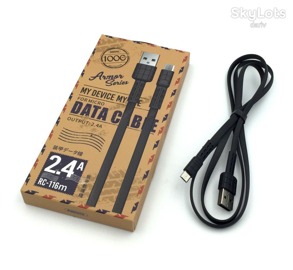 Дата кабель Remax RC-116m Armor Series Data Cable 2.4A micro USB Black - фото фото фото 0