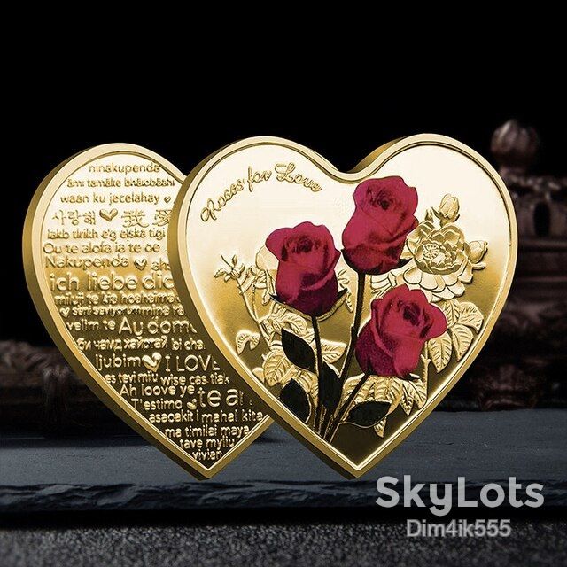 Памятная монета День Святого Валентина I Love You Gold - фото фото фото 0
