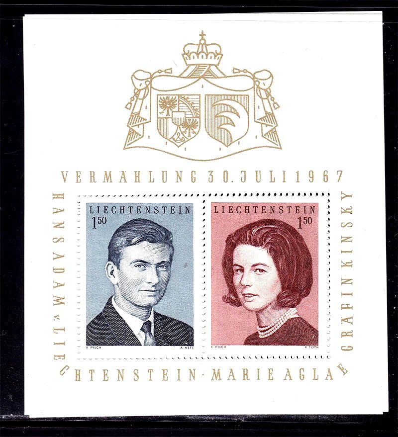 Лихтенштейн 1967 г  MNH - личности - блок - фото фото фото 0