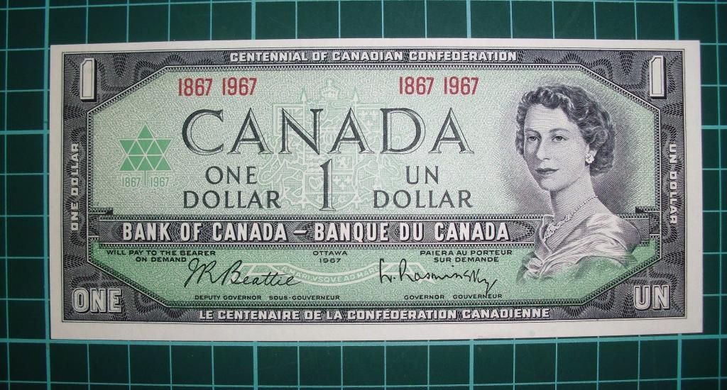 Канада 1 доллар 1967 UNC и 1 доллар 1954 Дьявол в волосах - фото фото фото 0