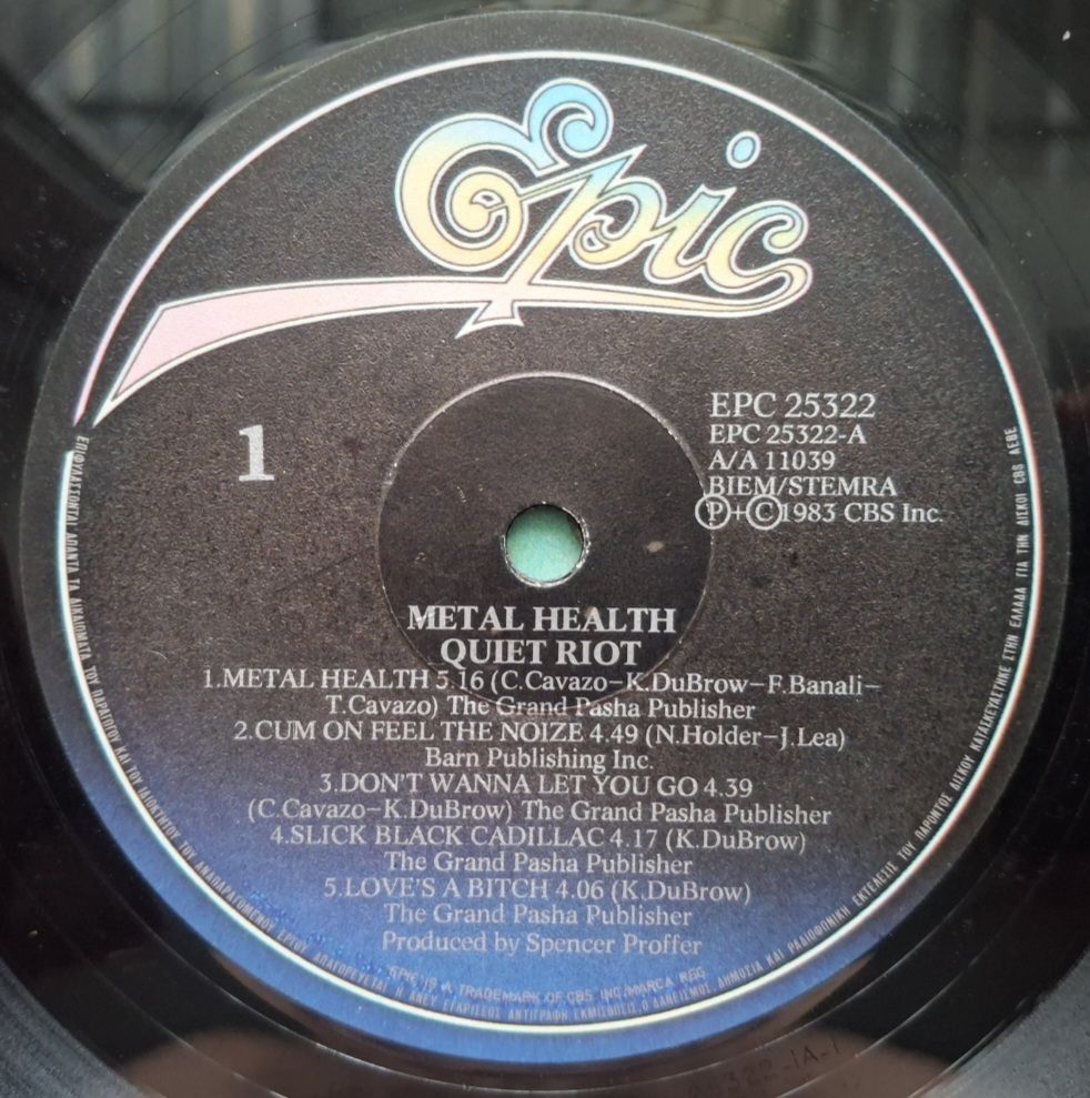 Quiet Riot - Metal Health - 1983.  (LP). 12. Vinyl. Пластинка. Greece. - фото фото фото 2