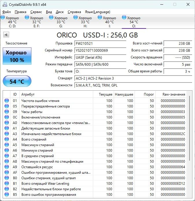 Высокоскоростной флеш-накопитель ORICO USSD 256Гб - фото фото фото 5
