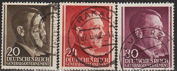 1941 - Рейх - Генерал-губернаторство - Стандарт - Гітлер Mi.77-79 - фото фото фото 0