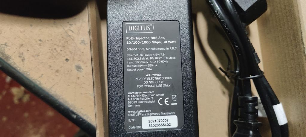Инжектор PoE Digitus DN-95103-2 55V 550mA 30W № 23060308 - фото фото фото 1