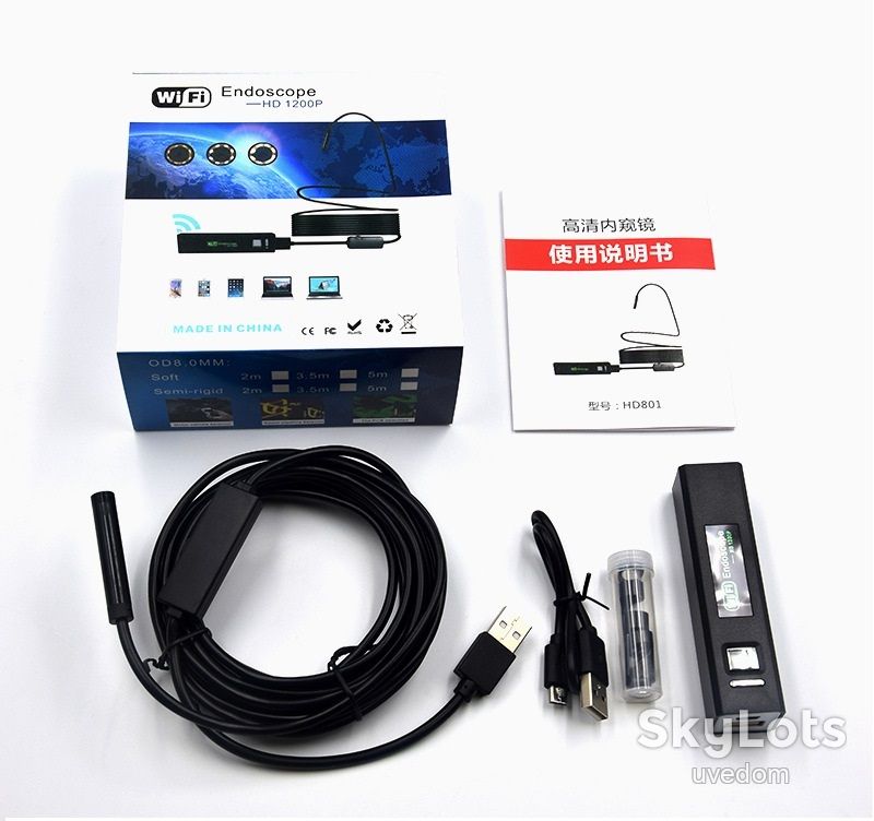 3.5М WI-FI / USB КАМЕРА 1200P 5.5ММ БОРОСКОП ЭНДОСКОП, МЯГКИЙ КАБЕЛЬ - фото фото фото 0