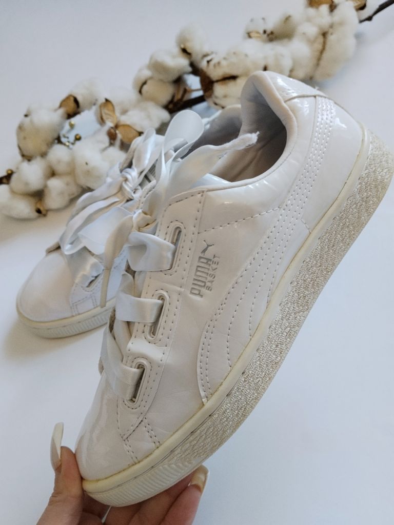Кросівки Puma. Білі/Лакові. 37 розмір. Устілка 23 см - фото фото фото 0