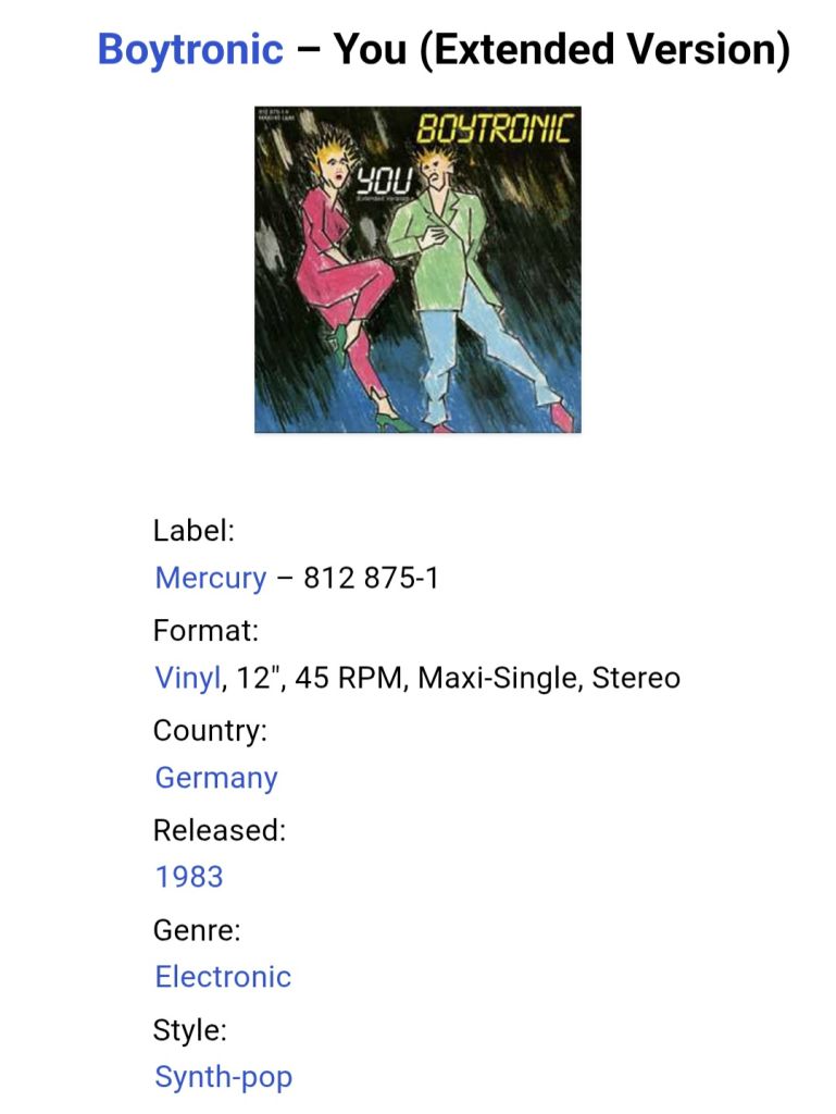 Boytronic - You. Extended Version - 1983.  (EP). 12. Vinyl. Пластинка. Germany. - фото фото фото 4