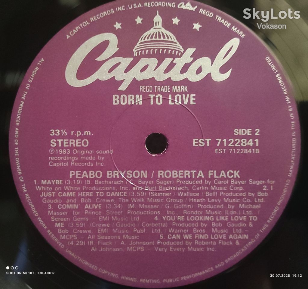 Peabo Bryson, Roberta Flack-Born to love NM/NM - фото фото фото 2