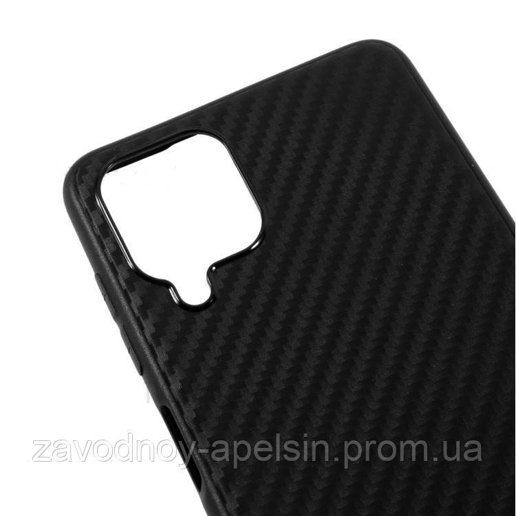 Samsung A12 A125 черный чехол soft touch (карбон) - фото фото фото 1