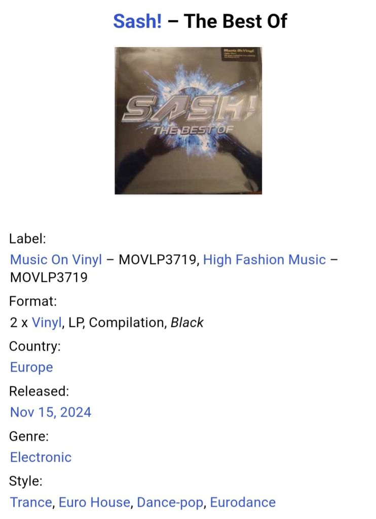 Sash! - The Best Of - 1997-2013.   (2LP). 12. Vinyl. Пластинки. Europe. S/S. - фото фото фото 2