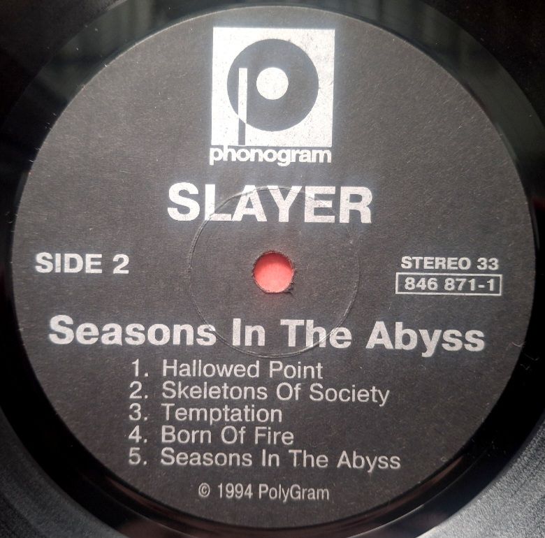 Slayer - Seasons In The Abyss - 1990.   (LP). 12. Vinyl. Пластинка. Rare. - фото фото фото 3