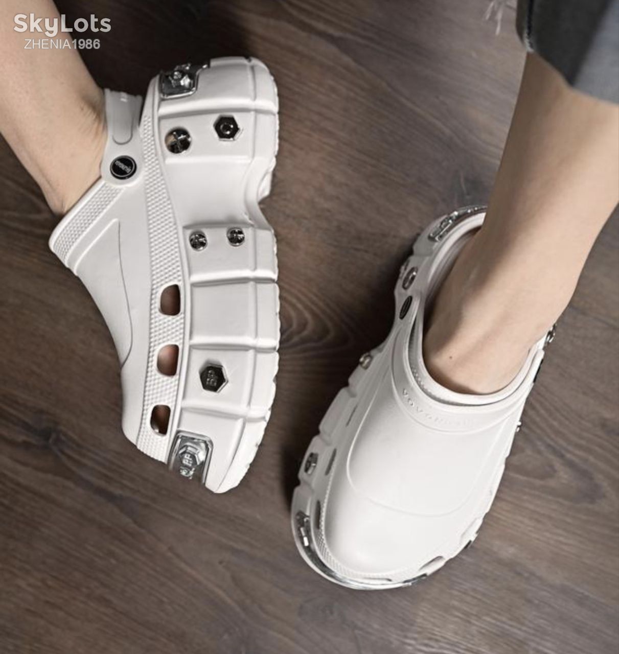 Женские Кроксы в стиле BALENGAGA X CROCS Rubber Hardcroc Metal    ( 36/37 размер ) - фото фото фото 5