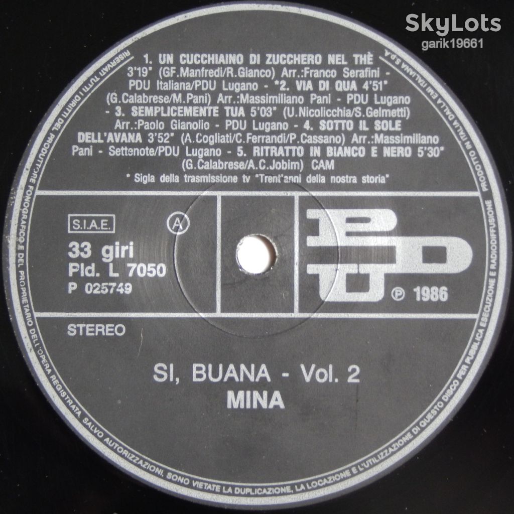 Mina – Si, Buana  (PDU – Pld. L 7049/50, Italy) VG+/NM-/NM- - фото фото фото 5